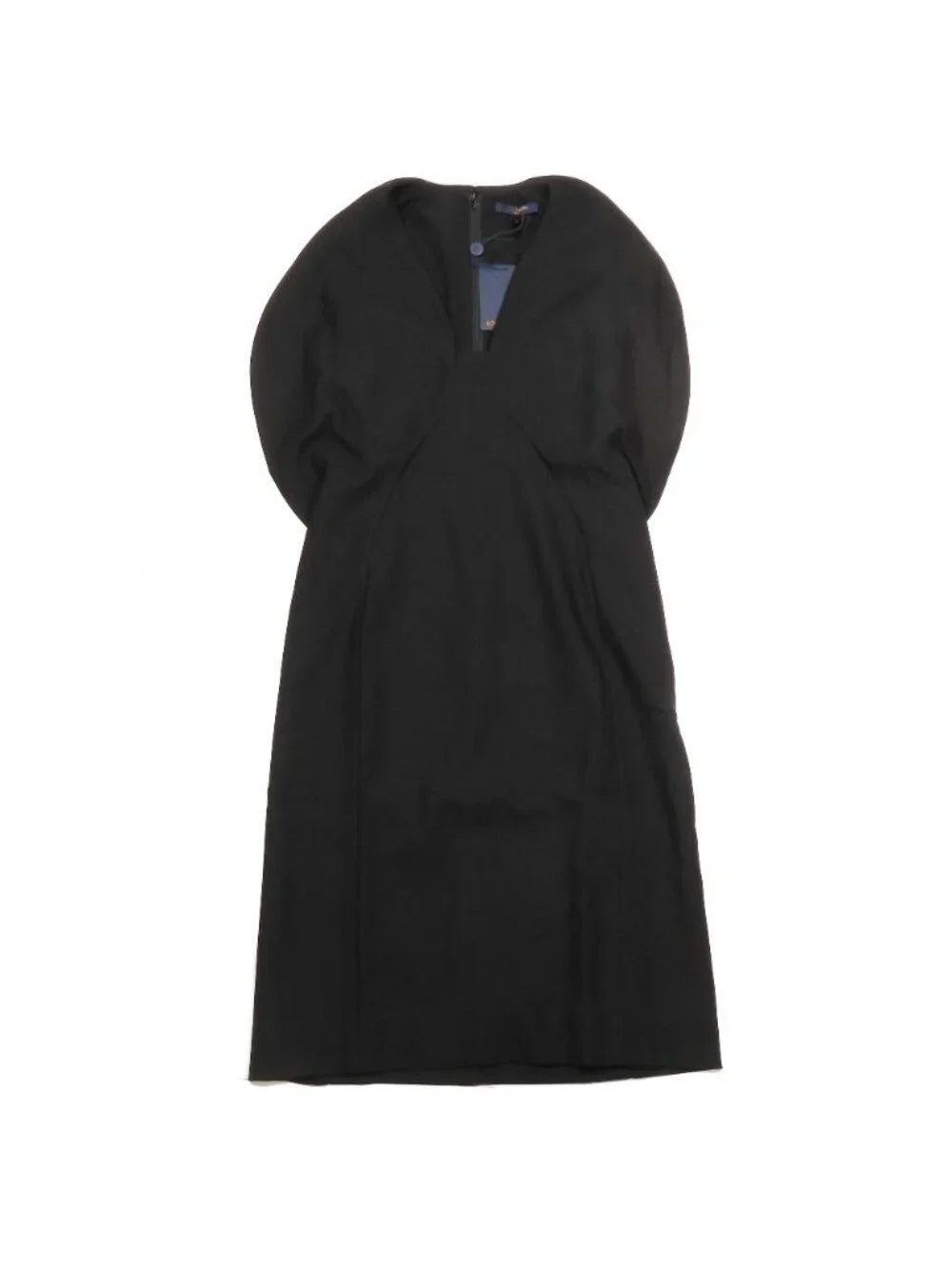 Louis Vuitton Sleeveless Dress Long Silk Black 38